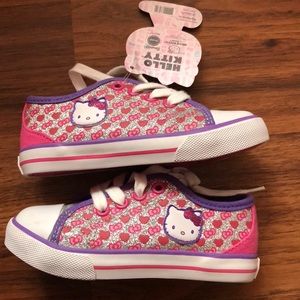 Pink and purple Hello kitty tennis shoes